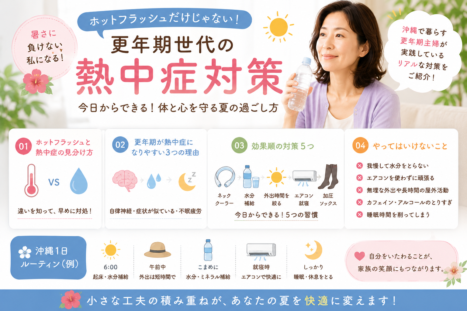更年期世代が熱中症になりやすい理由と対策|ホットフラッシュとの見分け方も解説
