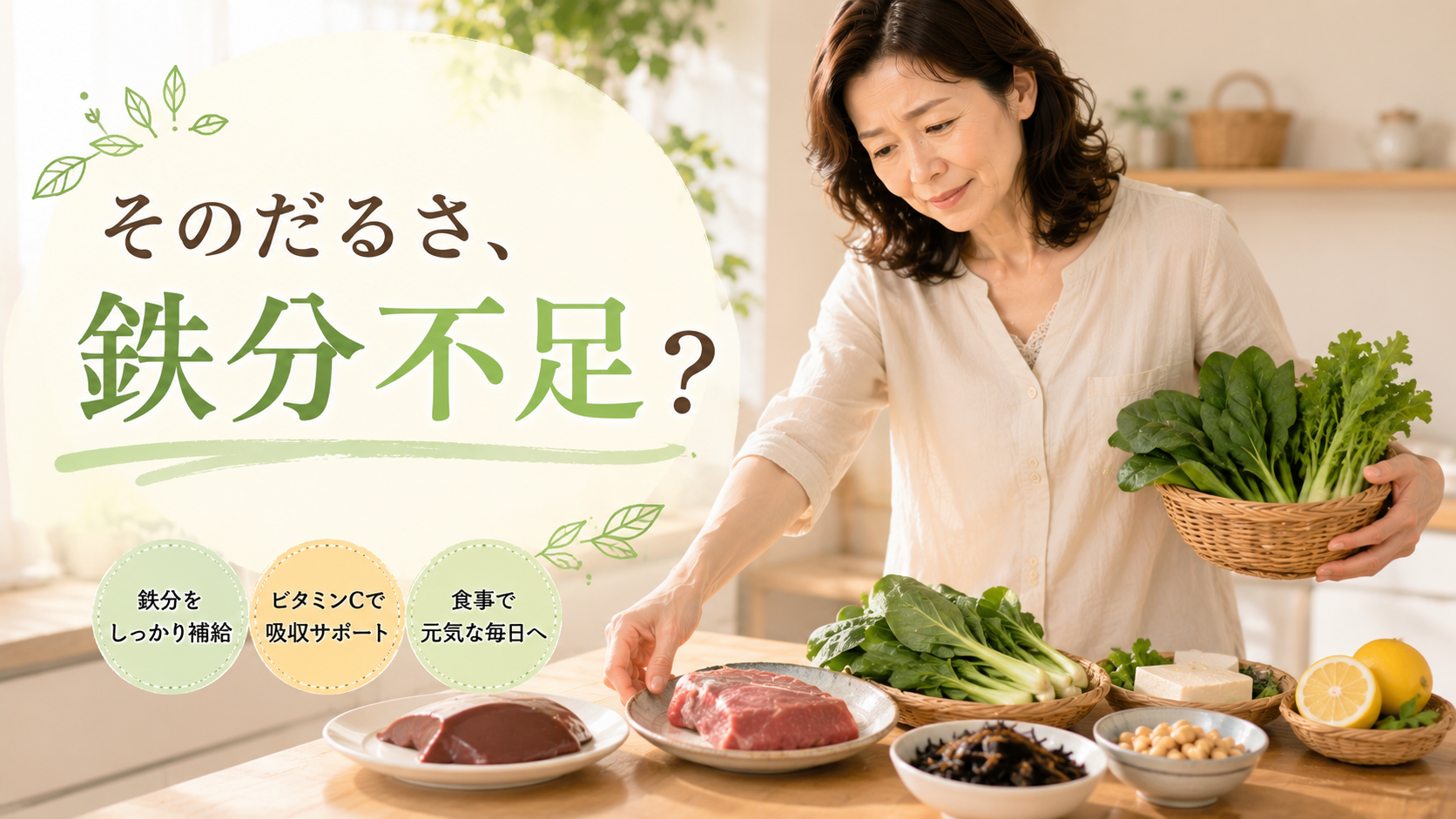 更年期のだるさ、実は鉄分不足?|隠れ貧血のセルフチェックと食事でできる対策